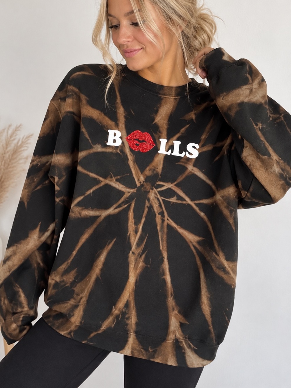 Buffalo Bills bleached glitter lip sweatshirt